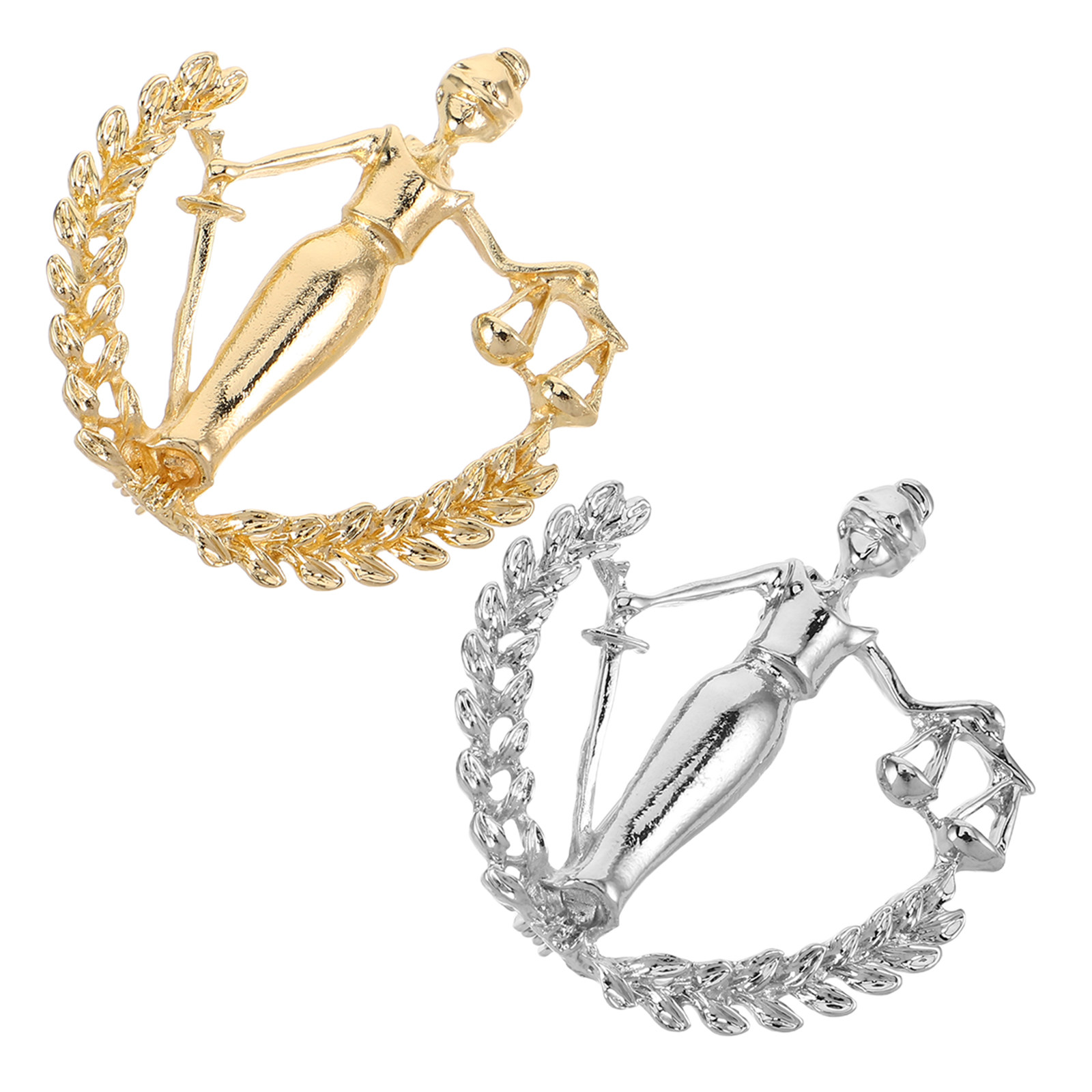 Scale - Men Formals & Ethnic Wear - 2Pcs Scale Justice Lapel Brooch Alloy