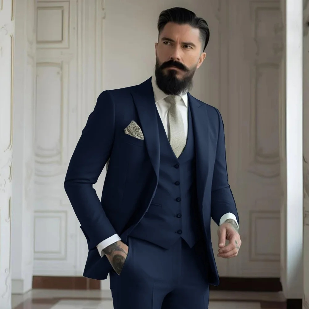 3 Pieces Post Khaki Suits Men  - огляд і ціна Men Formal Wear Dress
