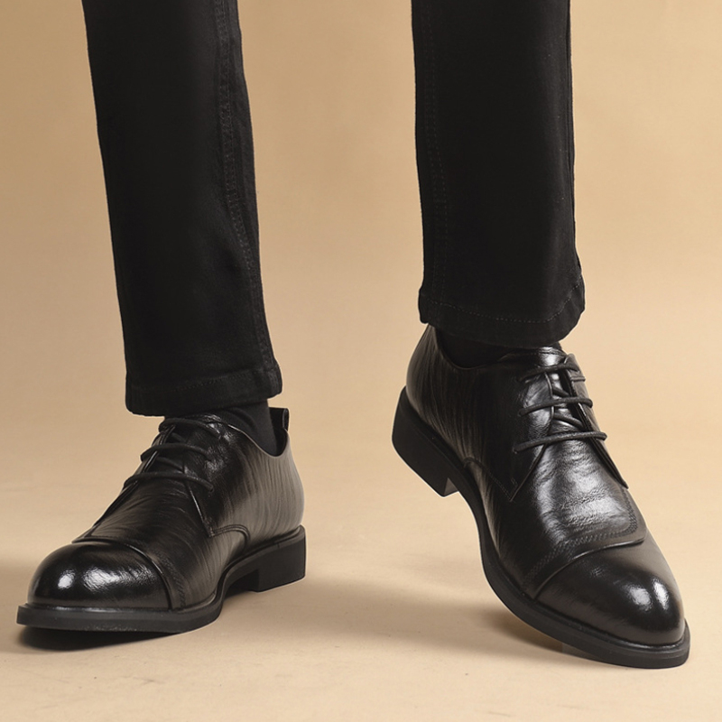 Leather Oxford Shoes With Meta - огляд і ціна Men Formal Wear Dress