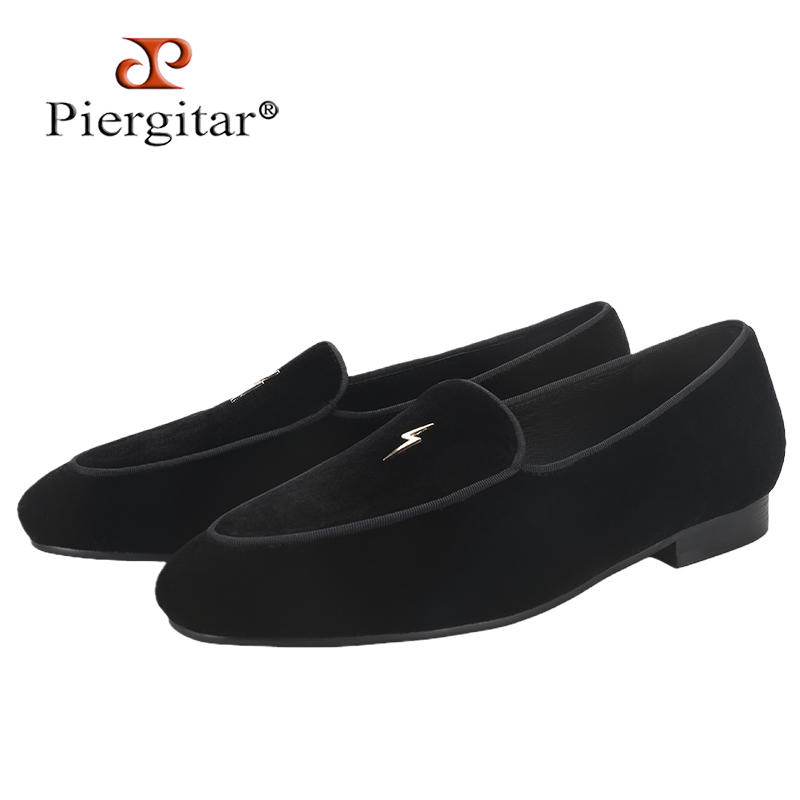 Piergitar Black Color Velvet M - огляд і ціна Men'S Formal Wear Slippers
