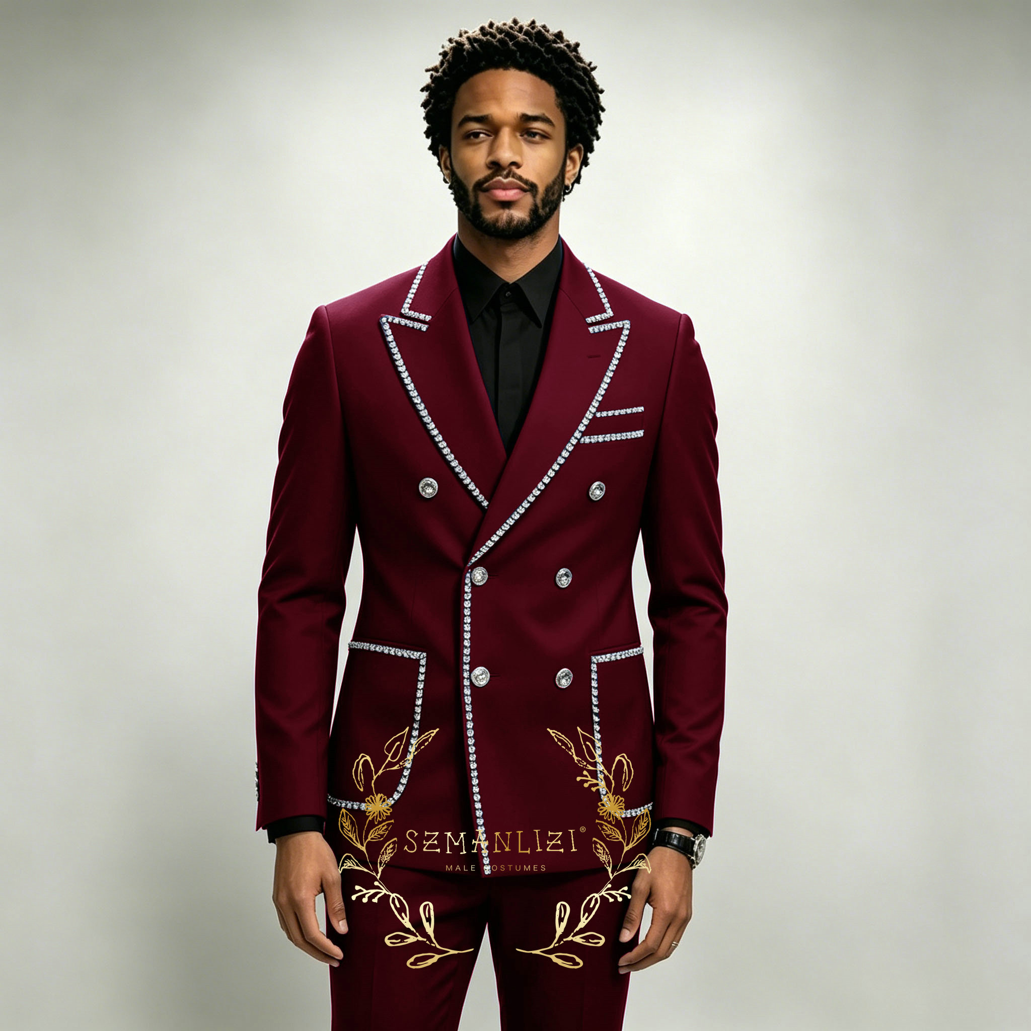 Luxury Men's Suits 2 Pieces Ro - огляд і ціна Men Formal Wear Blue
