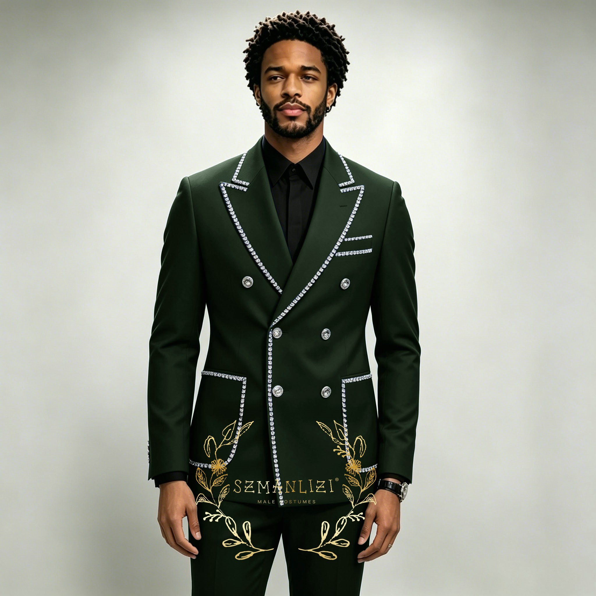 Luxury Men's Suits 2 Pieces Ro - огляд і ціна Men Formal Wear Blue