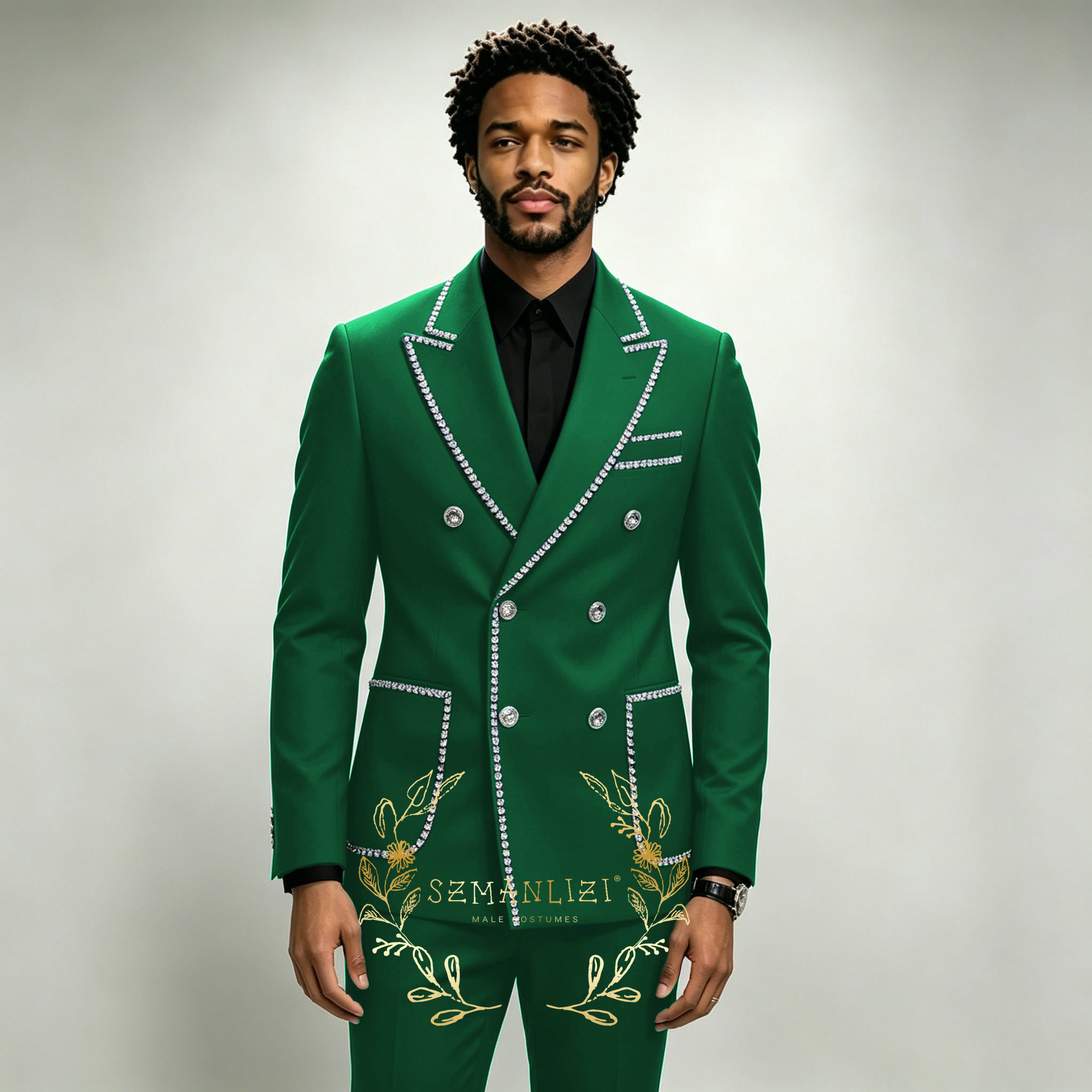 Luxury Men's Suits 2 Pieces Ro - огляд і ціна Men Formal Wear Blue