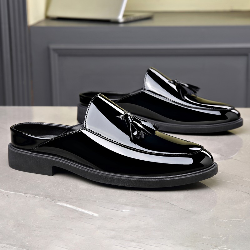 Men Black Patent Leather Mules - огляд і ціна Men'S Formal Wear Slippers