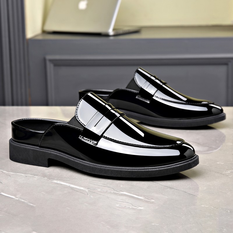 Men Black Patent Leather Mules - огляд і ціна Men'S Formal Wear Slippers