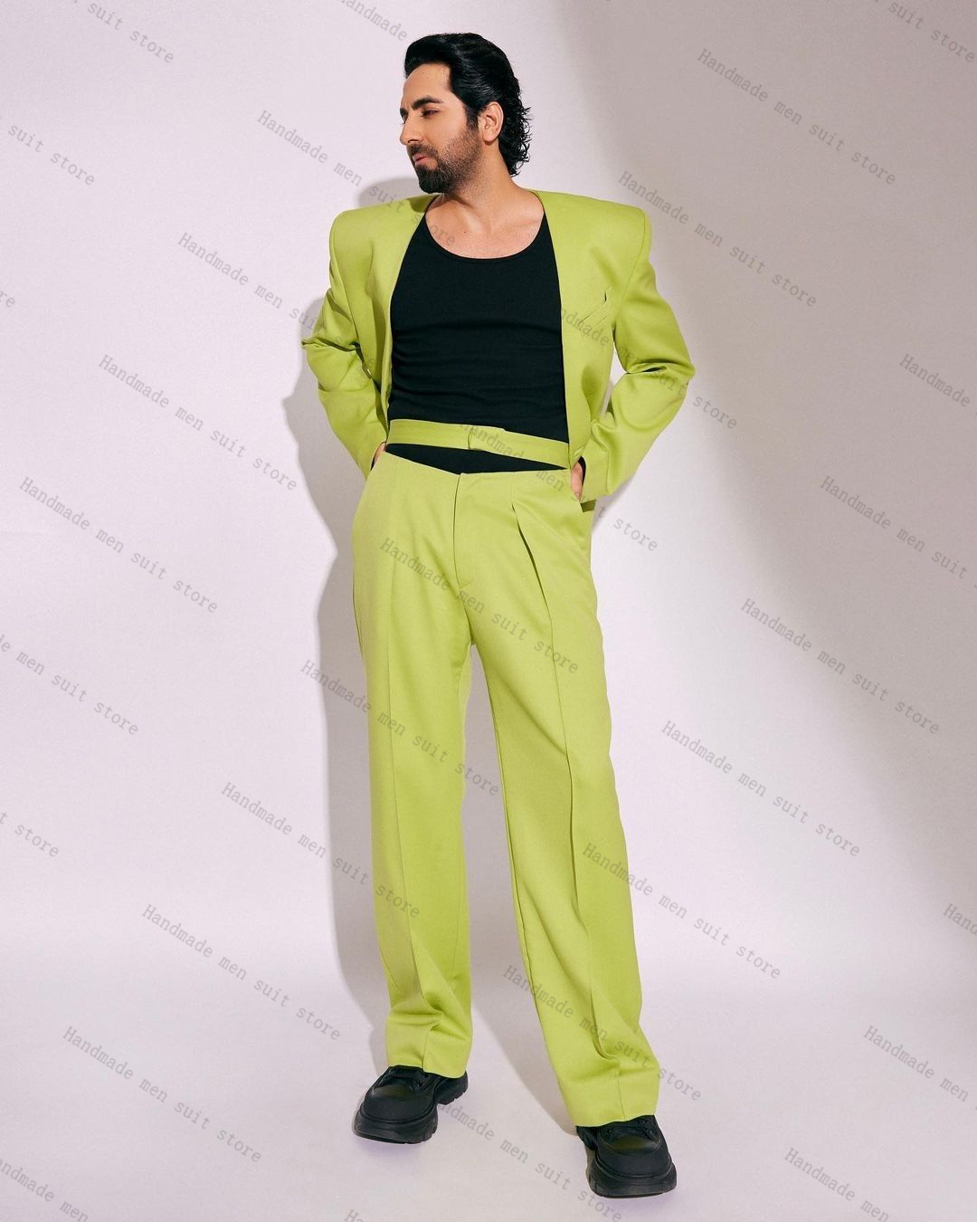 Fashion Green Men Suit Set 2 P - огляд і ціна Men Formal Wear Green