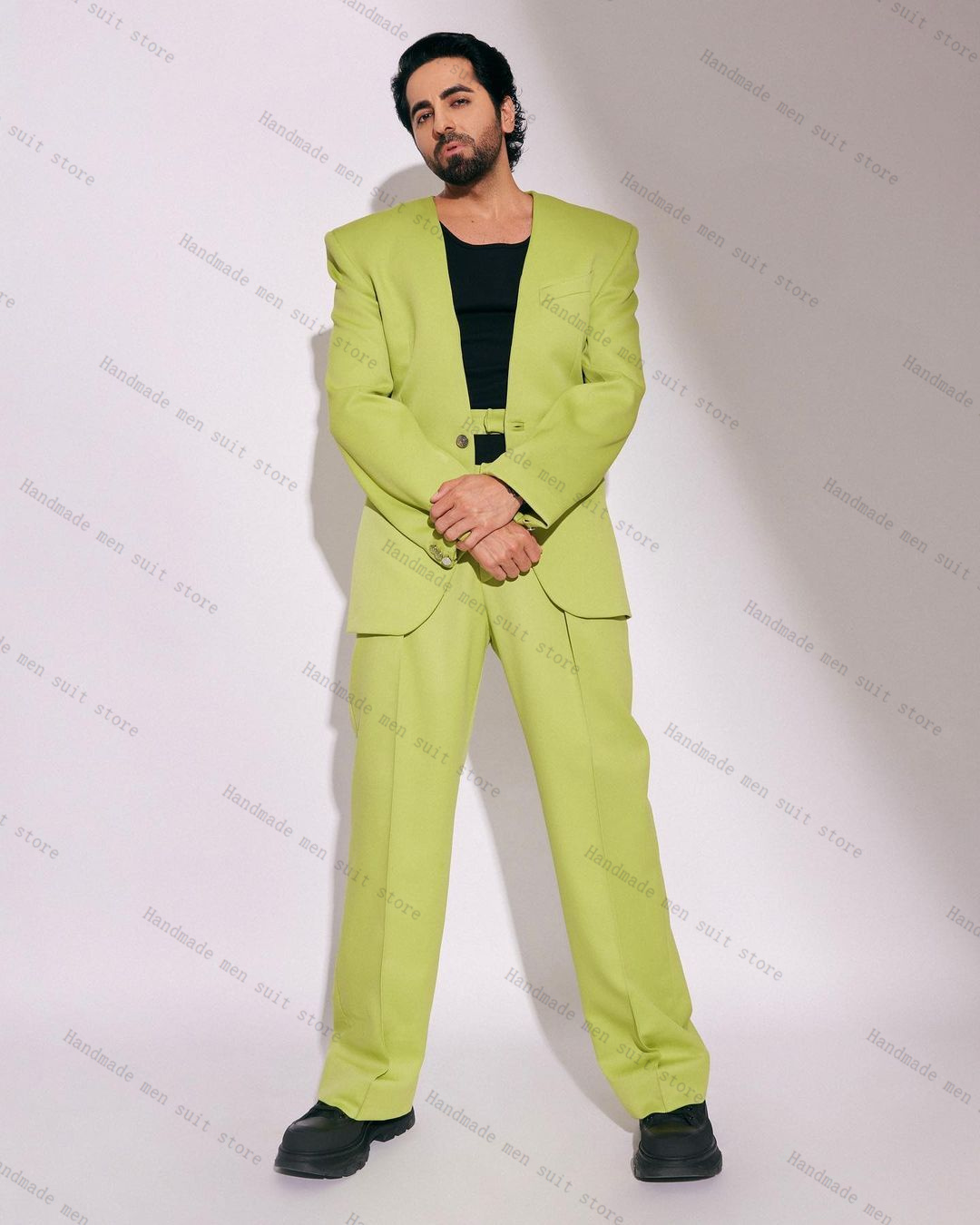 Fashion Green Men Suit Set 2 P - огляд і ціна Men Formal Wear Green
