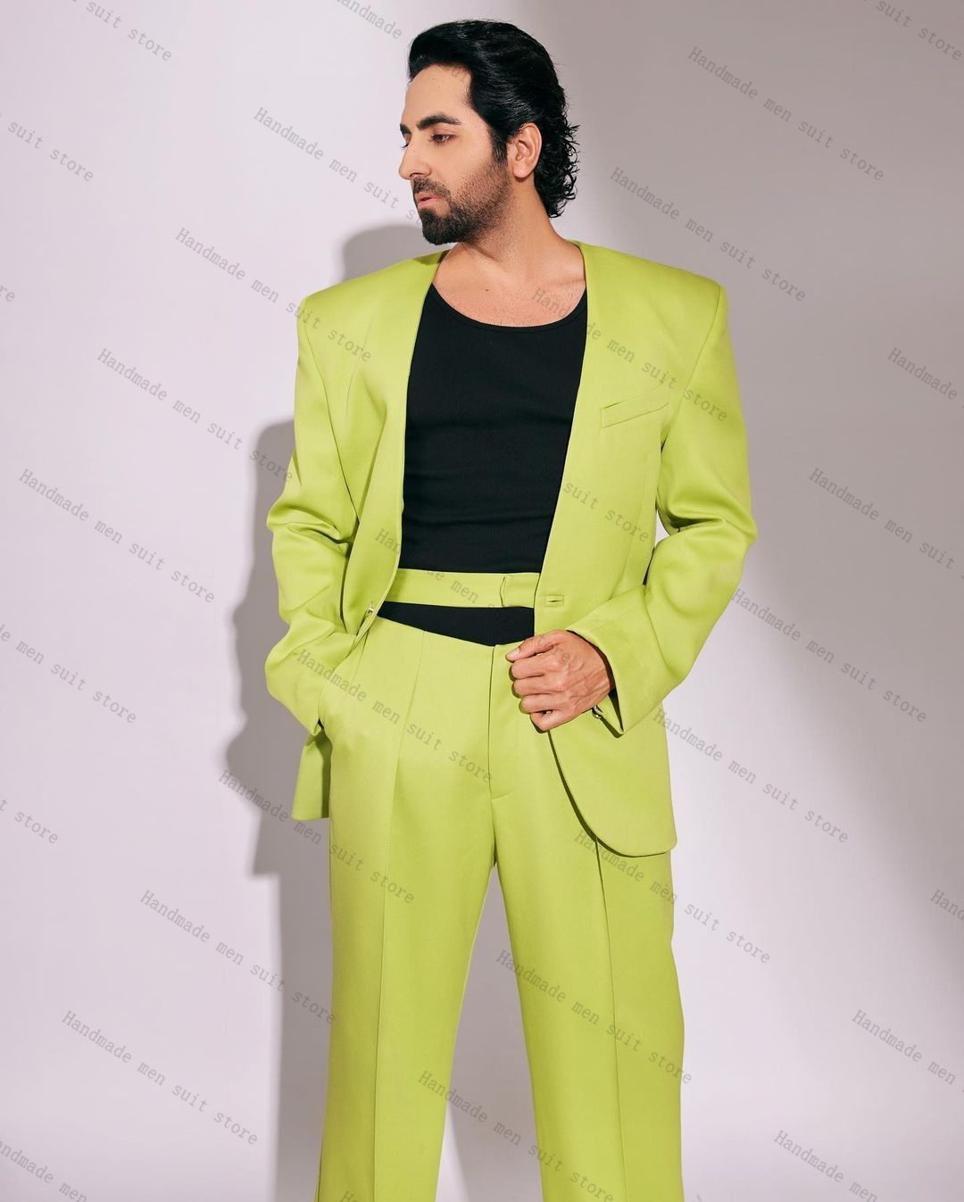 Fashion Green Men Suit Set 2 P - огляд і ціна Men Formal Wear Green