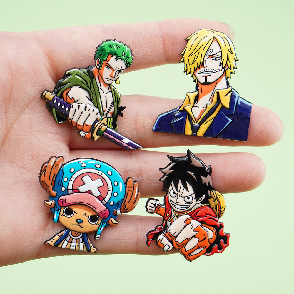 4Pcs Cartoon ONE PIECE Luffy B - огляд і ціна Tuxedo Lapel Pin
