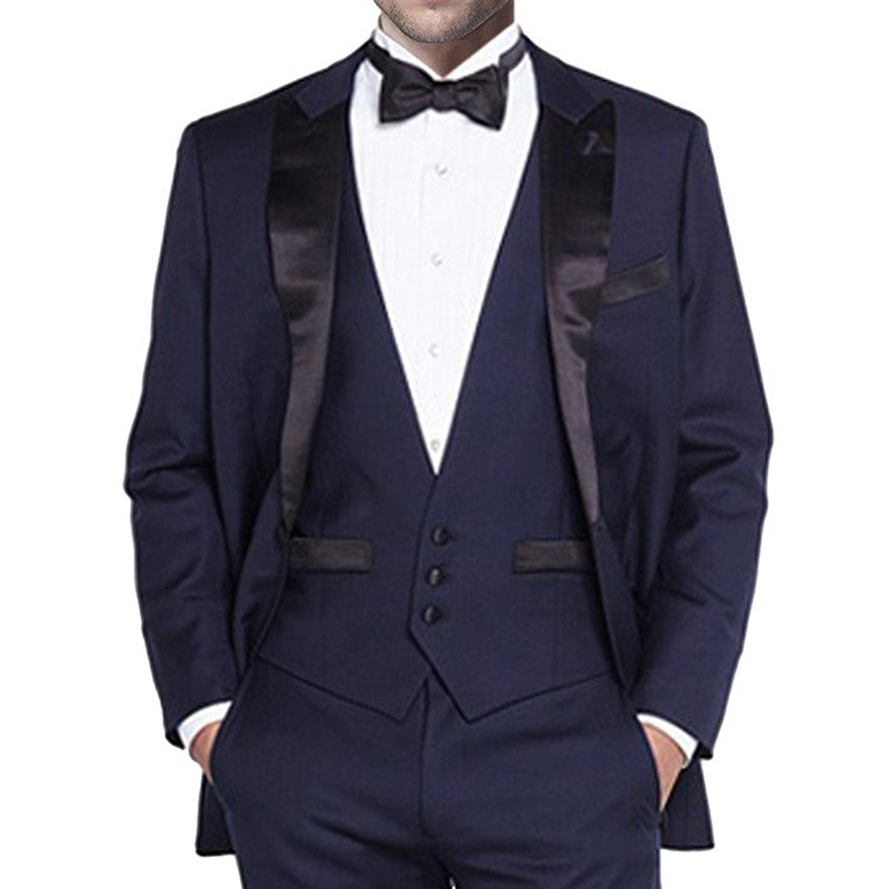 Navy Blue Wedding Groomsmen Tu - огляд і ціна Men Formal Wear Blue