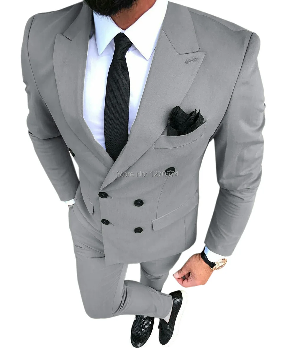 Men Suits Double Breasted Oliv - огляд і ціна Men Formal Wear Green