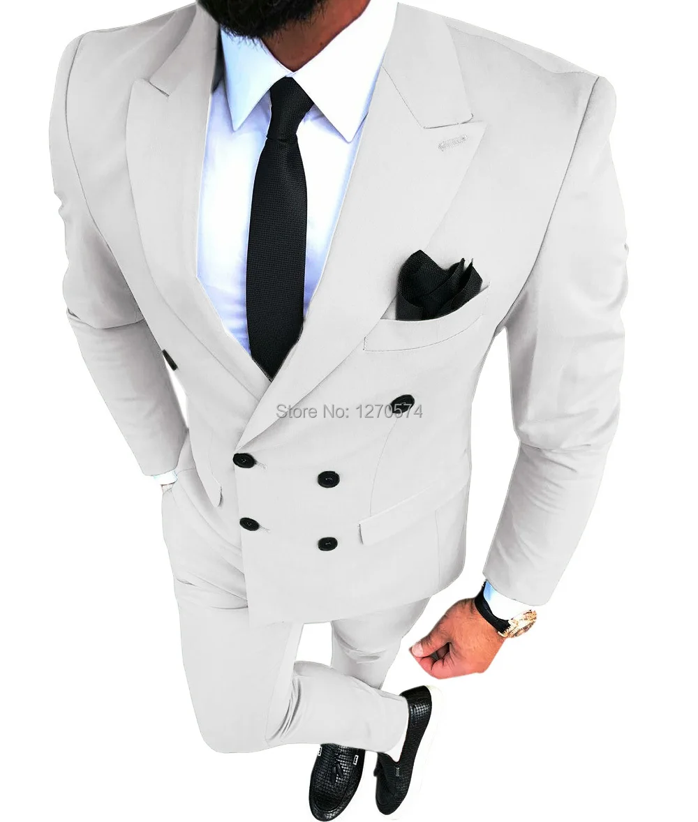 Men Suits Double Breasted Oliv - огляд і ціна Men Formal Wear Green