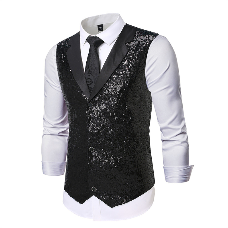 Fashion Luxury Sequin Suit Ves - огляд і ціна Men Formal Wear Vest