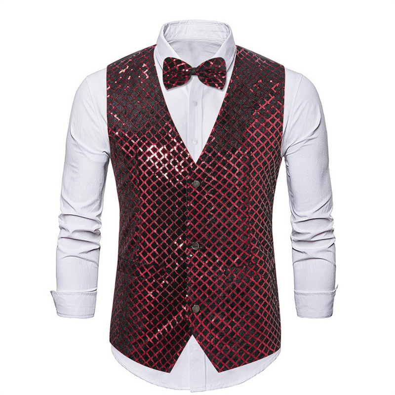 Fashion Luxury Sequin Suit Ves - огляд і ціна Men Formal Wear Vest