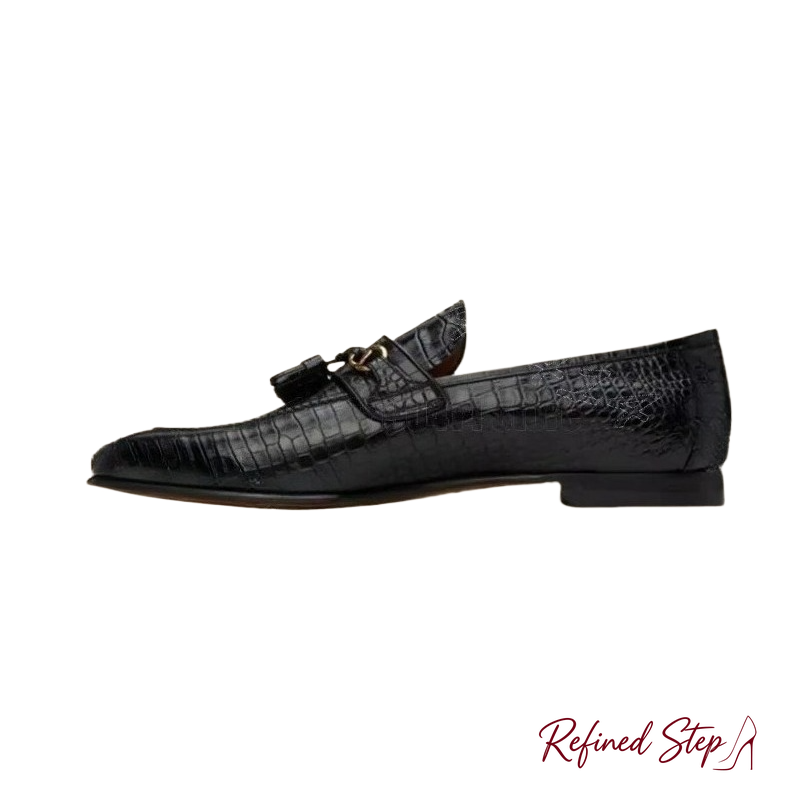 Black Crocodile Print Leather  - огляд і ціна Men'S Luxury Formal Wear