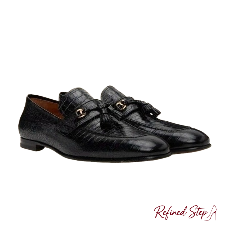 Black Crocodile Print Leather  - огляд і ціна Men'S Luxury Formal Wear