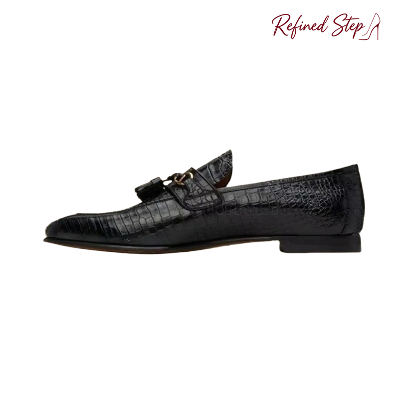 Black Crocodile Print Leather  - огляд і ціна Men'S Luxury Formal Wear