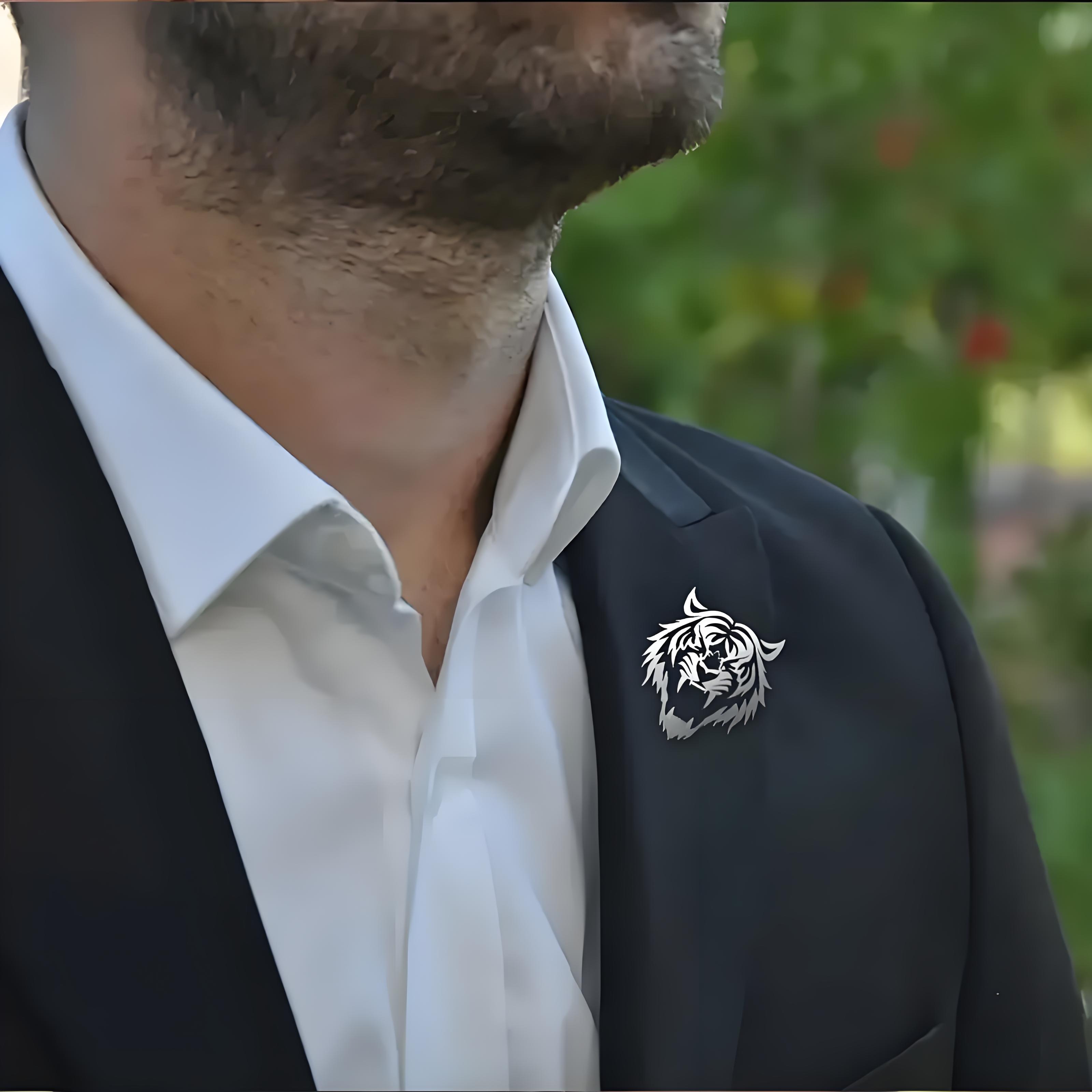 Men's Stainless Steel Tiger He - огляд і ціна Tuxedo Lapel Pin