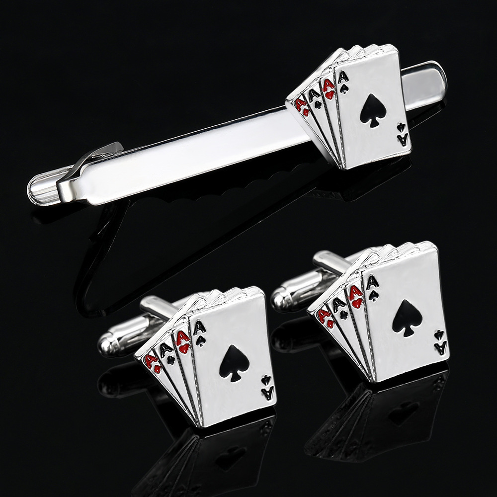 Men's Creative Poker Card Tie  - огляд і ціна Tie Bar Clip