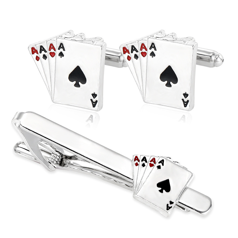 Men's Creative Poker Card Tie  - огляд і ціна Tie Bar Clip