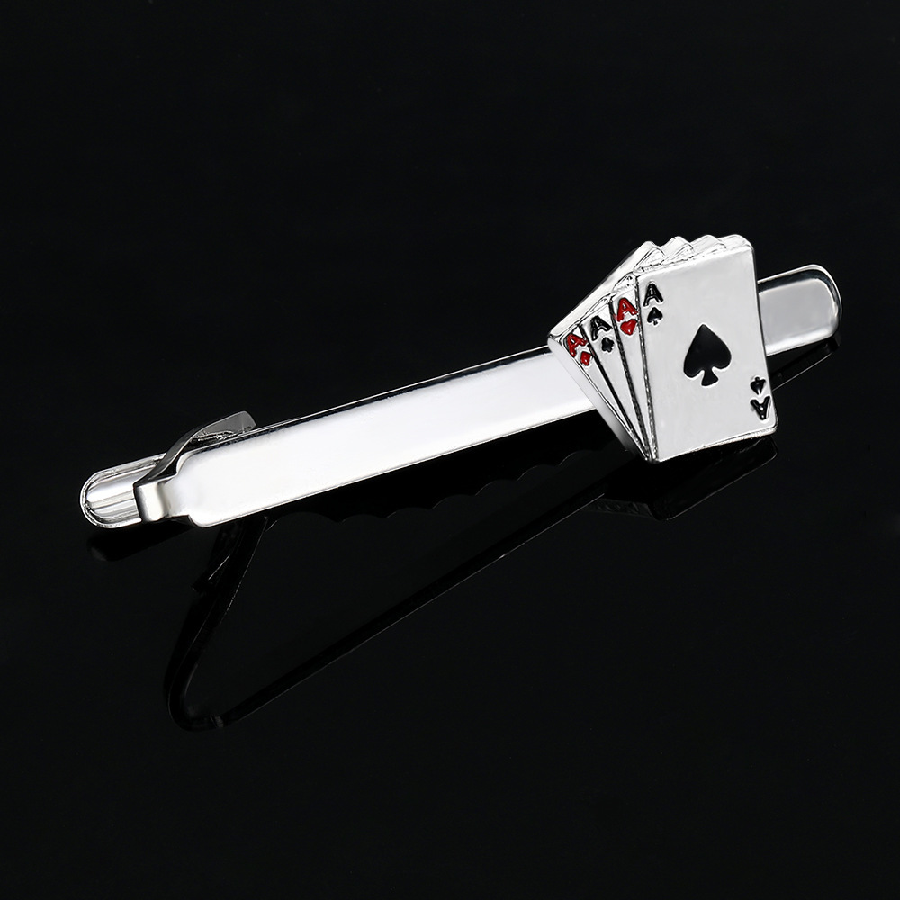 Men's Creative Poker Card Tie  - огляд і ціна Tie Bar Clip