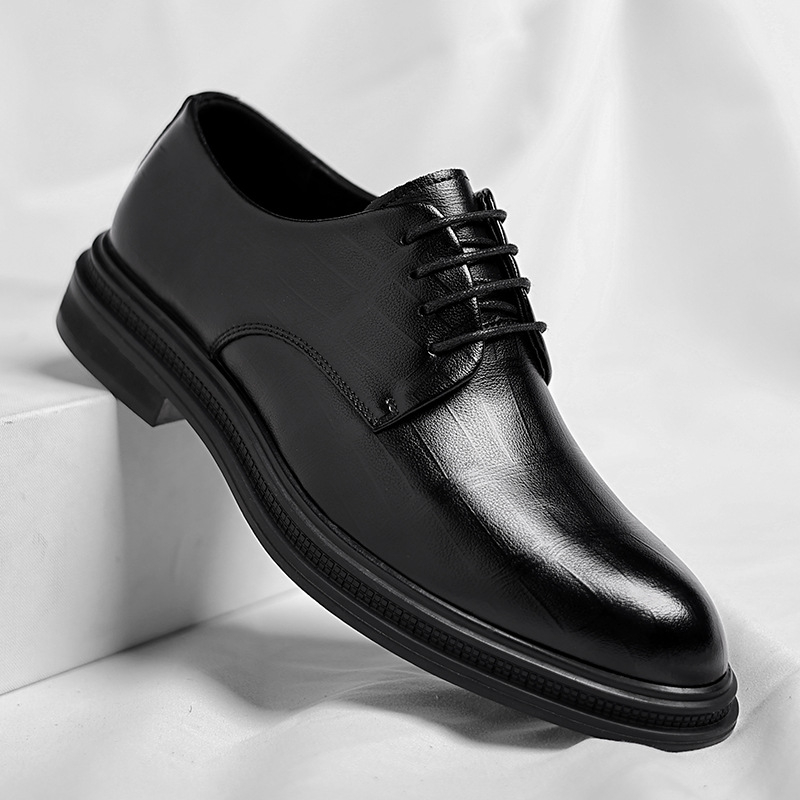 Mens Black Textured Leather Po - огляд і ціна Men Formal Wear All Black