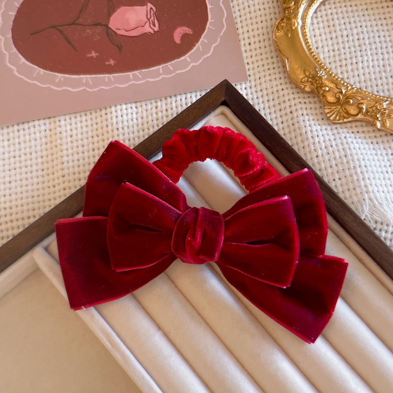 Cute Red Velvet Bow Hair Ties  - огляд і ціна Tie Bar Clip