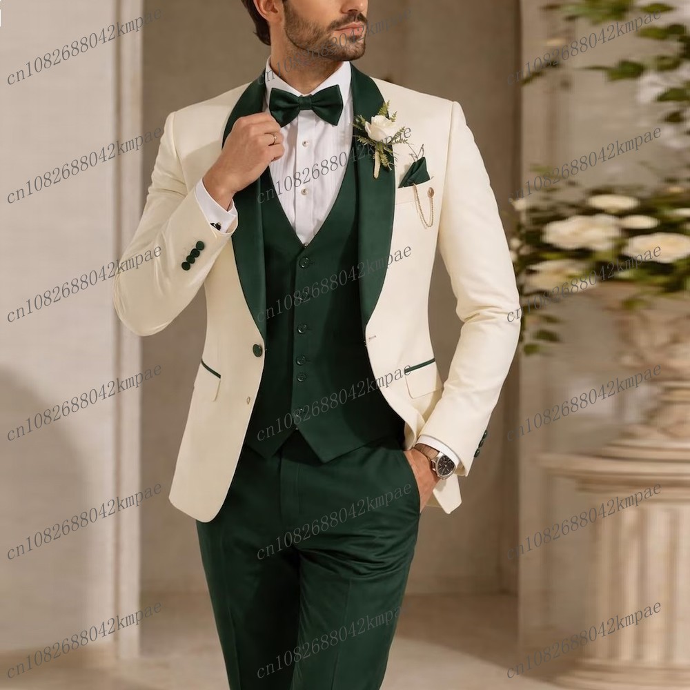 New Ivory And Dark Green Forma - огляд і ціна Men'S Formal Wear For A Wedding