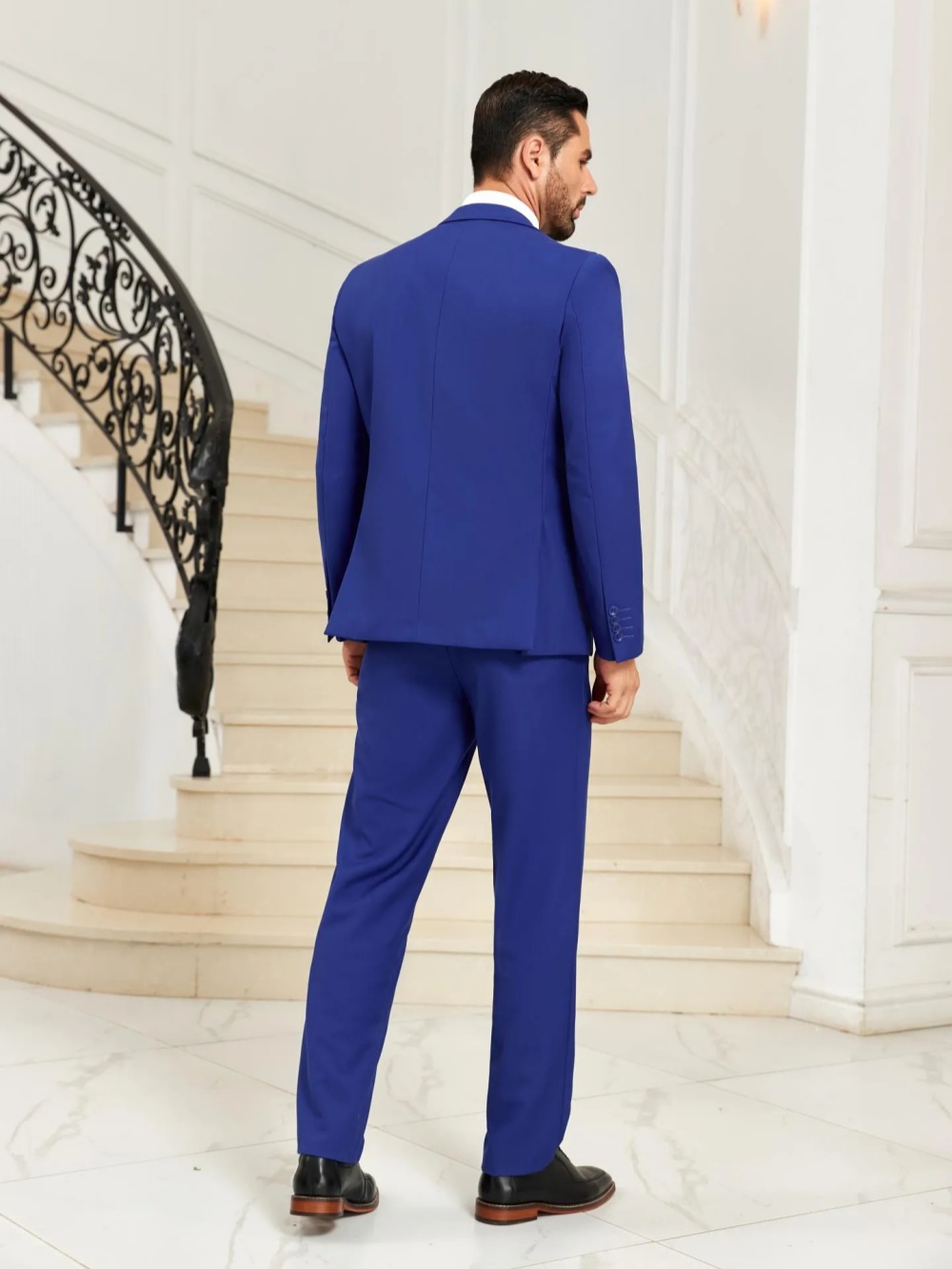 New Blue Men's Slim Fit Suits  - огляд і ціна Men Formal Wear Blue
