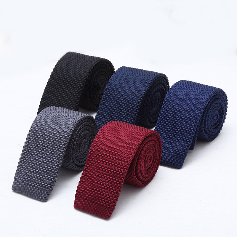6cm Solid Black White Knitted  - огляд і ціна Men Formal Wear Blue