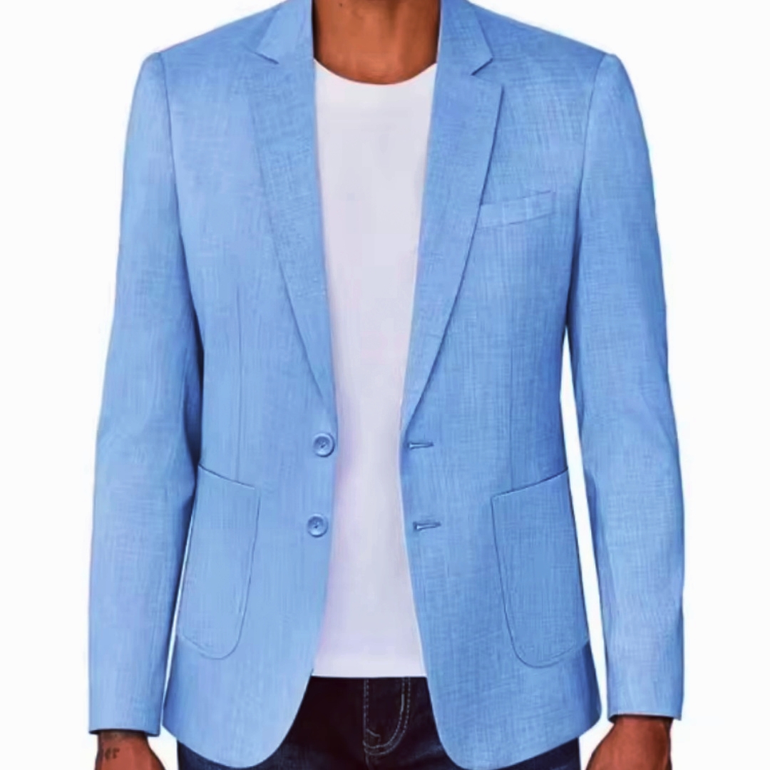 Slim Fit Men's Beige/Blue Line - огляд і ціна Men Formal Wear Blue