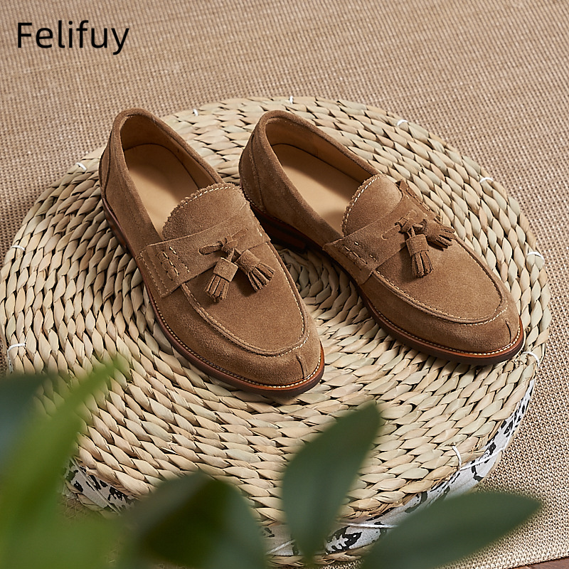 New Brown Men Flat Loafers Cow - огляд і ціна Men Formal Wear Dress