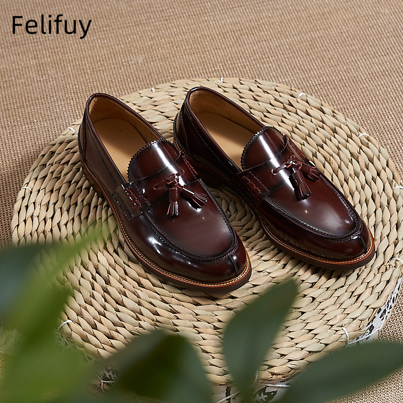 New Brown Men Flat Loafers Cow - огляд і ціна Men Formal Wear Dress