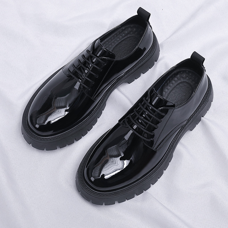 Mens Black Patent Leather Lace - огляд і ціна Men Formal Wear All Black