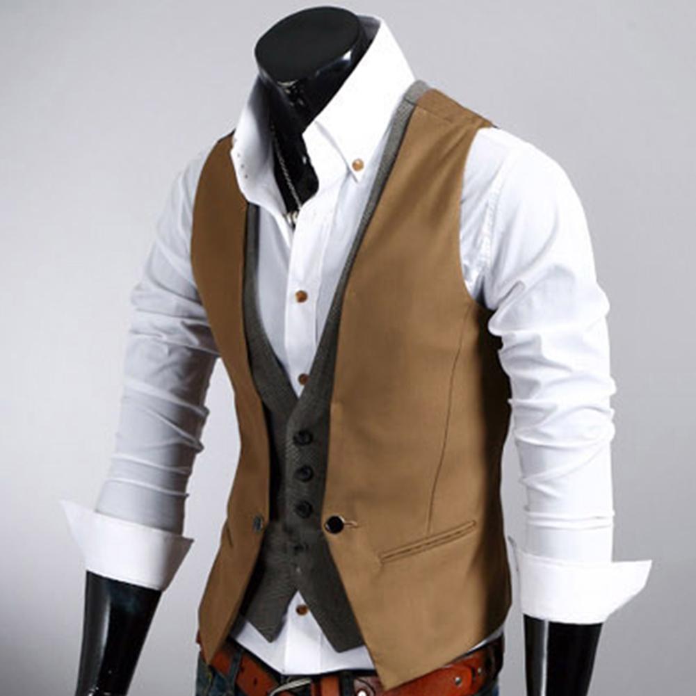 Men Formal Waistcoat Vest Busi - огляд і ціна Men Formal Wear Vest