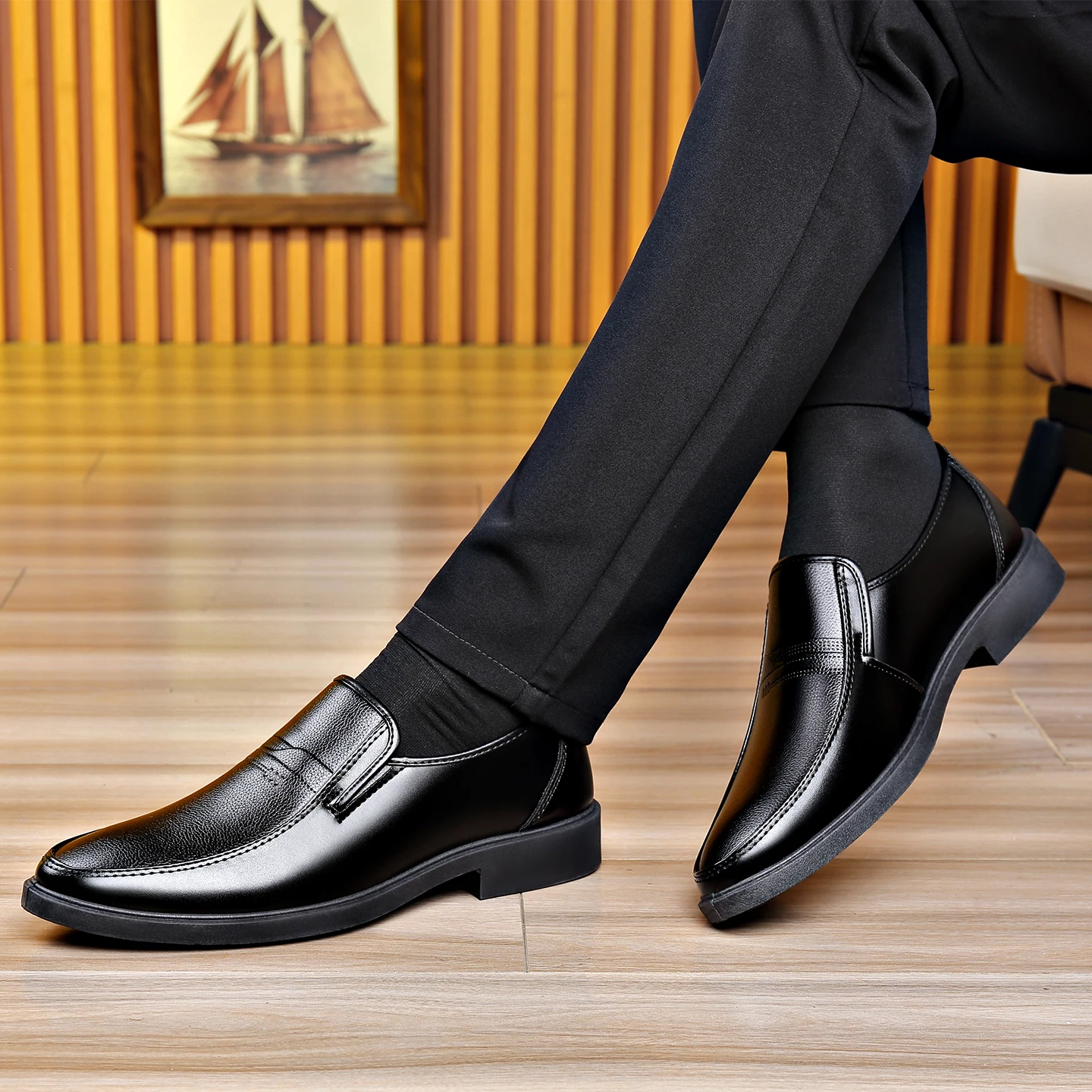 Men's Slip‑on Business Leather - огляд і ціна Men Formal Wear Dress
