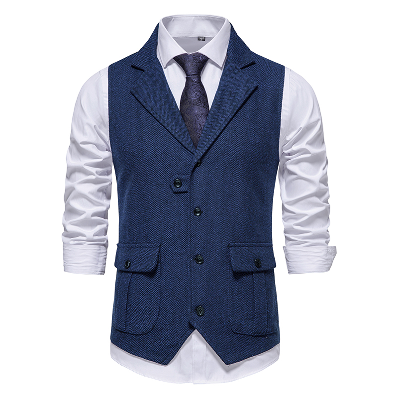 Men Suit Vest Herringbone Fabr - огляд і ціна Men Formal Wear Vest