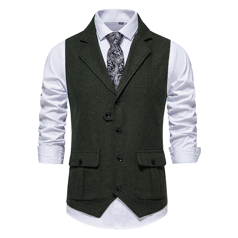 Men Suit Vest Herringbone Fabr - огляд і ціна Men Formal Wear Vest