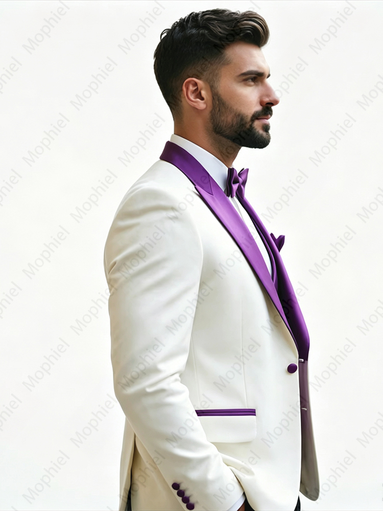 White Men‘s Suits 3 Pieces Sli - огляд і ціна Men'S Formal Wear For A Wedding