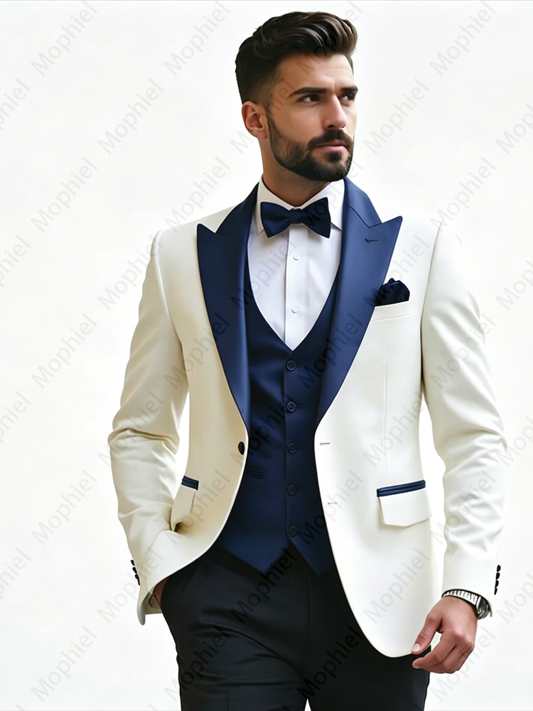 White Men‘s Suits 3 Pieces Sli - огляд і ціна Men'S Formal Wear For A Wedding