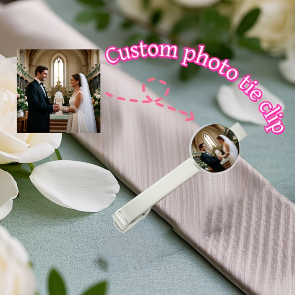 Custom Photo Engraved Text Tie - огляд і ціна Tie Bar Clip